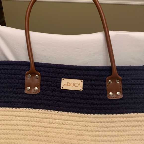 Stella Doca Paper straw blue beach bag - Picture 4 of 9